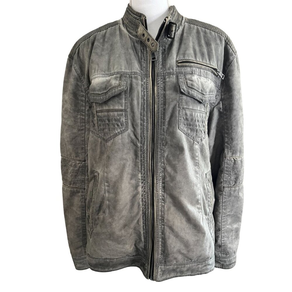 BKE Mens Athletic Fit XL Jacket With Sherpa Lining & Multiple Pockets defect hol